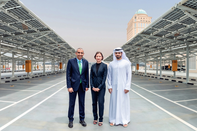 (From L to R): Ibrahim Al'Zubi, chief sustainability officer at Majid Al Futtaim-Holding, Anne Le Guennec, chief executive officer of Enova), and Hussain Moosa, director for Mall of the Emirates at Majid Al Futtaim - Properties. (From L to R): Ibrahim Al'Zubi, chief sustainability officer at Majid Al Futtaim-Holding, Anne Le Guennec, chief executive officer of Enova), and Hussain Moosa, director for Mall of the Emirates at Majid Al Futtaim - Properties.