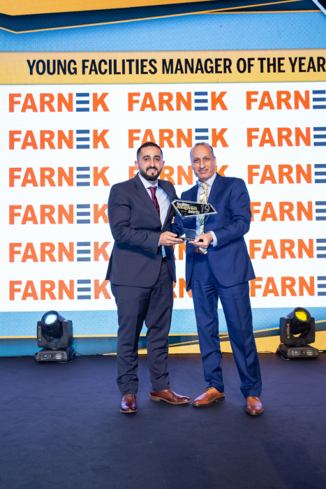 Ejadah’s Mohammad Khreisat (left) won Young Facilities Manager of the Year in 2019.
Ejadah’s Mohammad Khreisat (left) won Young Facilities Manager of the Year in 2019.